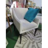 Wychwood Design small armchair in cream velour fabric