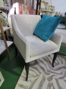 Wychwood Design small armchair in cream velour fabric