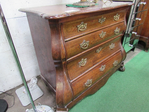 Inlaid mahogany continental-style chest of 4 graduated drawers, 38" x 33" x 21" - Image 2 of 2