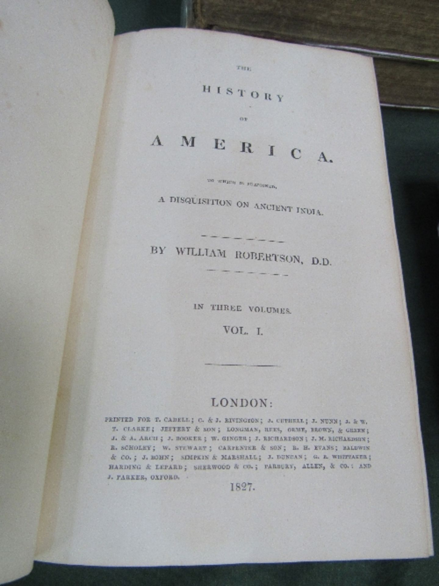'The History of America' by William Robertson, in 3 volumes, published by Cadell, Rivington & - Image 2 of 2