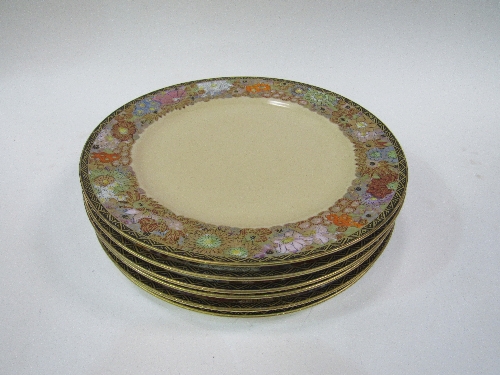 12 Japanese Satsuma dinner plates with matching dish & 6 side plates - Image 3 of 5