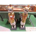 2 ethnic figurines, 42" high
