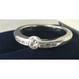 18ct white gold pave set diamond ring