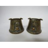 Pair of Trench art ash trays