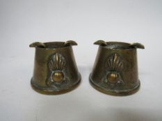 Pair of Trench art ash trays
