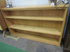 Oak finish set of 3 open bookshelves, 63" x 36.5" x 11"