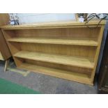 Oak finish set of 3 open bookshelves, 63" x 36.5" x 11"