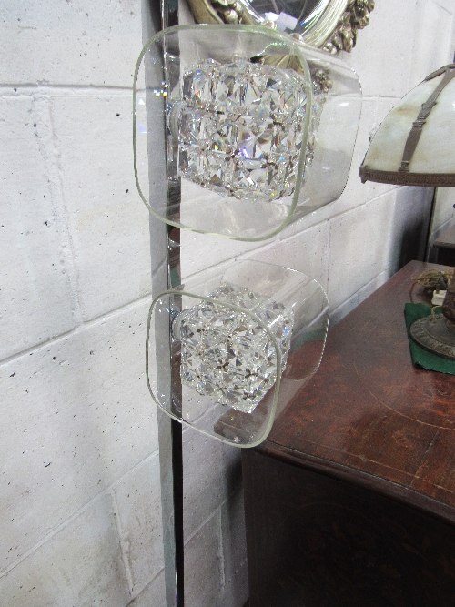 2 ornate chrome & glass floor-standing lamps - Image 2 of 4