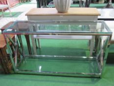 Glass & chrome display unit, 51" x 28" x 16"