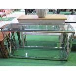 Glass & chrome display unit, 51" x 28" x 16"