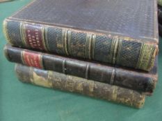 3 Victorian leather bound volumes: 'The Life of Christ', by Robert Farrar, circa 1875, in a fine