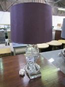 Spiral glass table lamp & shade & 3 other shades