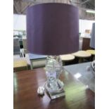 Spiral glass table lamp & shade & 3 other shades