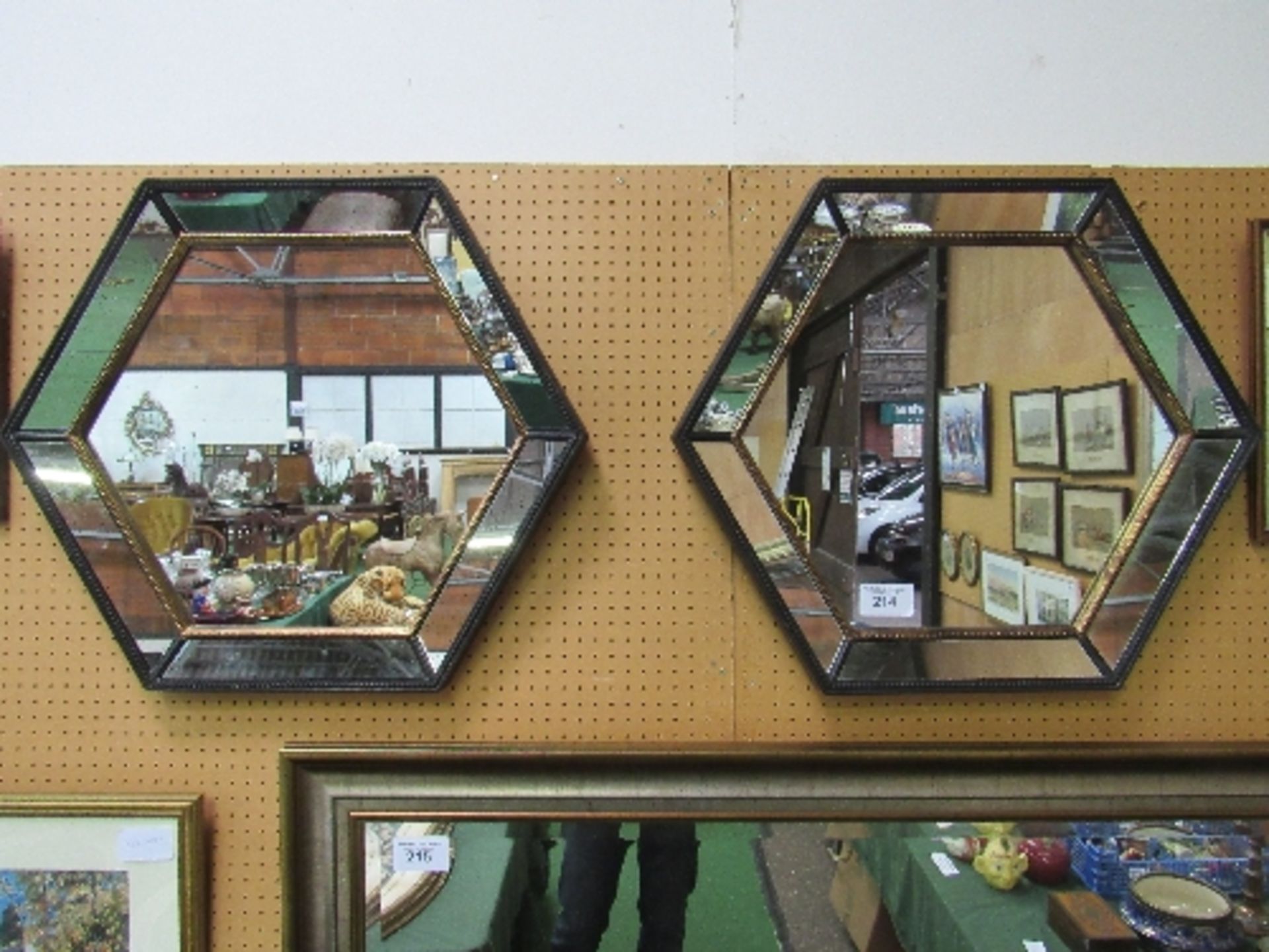 2x 6 sided wall mirrors, 333.5" x 27" - Image 2 of 2