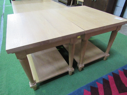 A pair of oak finish display tables, 25.5" x 19" (top) x 20" high - Image 4 of 4