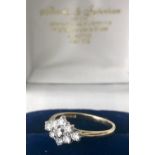 18ct gold & platinum diamond cluster ring of excellent clarity & colour made by once local jewellers