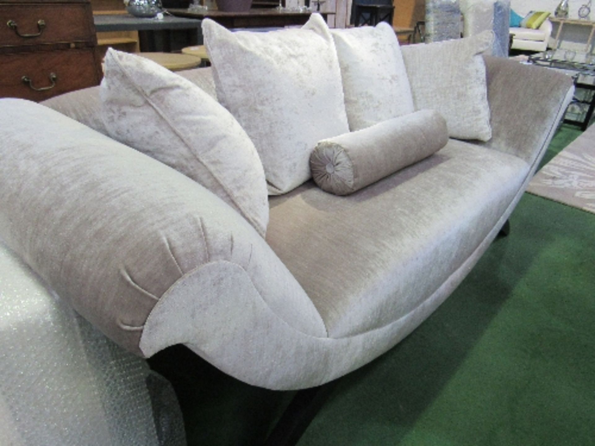 A Sofa & Chair Company, grey/brown upholstered sofa c/w bolster & 4 cushions, 85" long x 34" deep x - Image 3 of 3