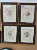 4 framed & glazed botanical prints