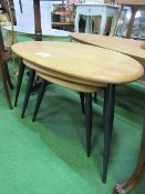 Nest of 3 laminated oak occasional tables