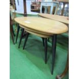 Nest of 3 laminated oak occasional tables