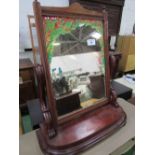 Large Victorian toilet mirror with scroll supports