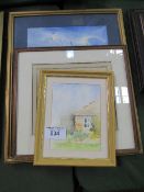 3 framed & glazed watercolours