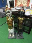 2 tribal carved wood figures. Price guide £20-30.