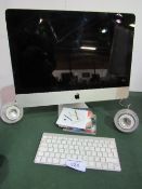 IMac 21.5"" LED 16:9 widescreen computer c/w box & 5 discs & speakers. Price guide £100-150.