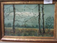 Framed oil on canvas of rural scene, possibly by R Piter