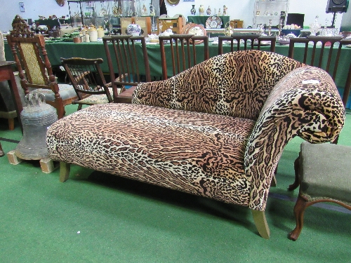 Contemporary chaise longue in Ocelot fabric, 270cms x 70cms x 89cms. Price guide £80-100. - Image 2 of 2