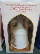 Bells Extra Special Old Scotch Whisky, Queen's 60th birthday, 70cl, Wade Porcelain decanter,