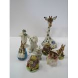 Various figurines including Royal Doulton, Royal Albert & Beswick. Price guide £10-15.
