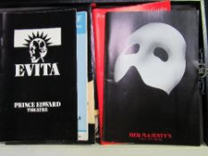 Approx 60 West End theatre programmes including Phantom of The Opera & Evita. Price guide £15-20.