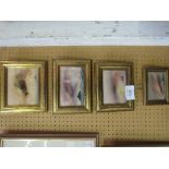 4 gilt framed & glazed watercolours of marine scenes. Price guide £10-20.