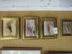 4 gilt framed & glazed watercolours of marine scenes. Price guide £10-20.