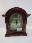 Mahogany bracket clock by C Wood & Son, 30 day movement, strikes hours. Price guide £50-80.