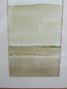 Framed & glazed watercolour of seascape, signed S P Jefferies. Price guide £20-30.