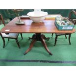 Victorian mahogany tilt-top pedestal table, 122cms x 88cms x 69.5cms. Price guide £30-50.