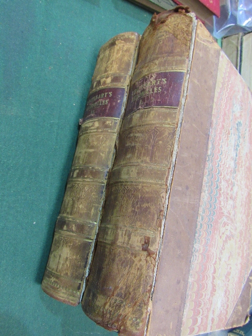 2 volumes of Chronicles of England, France & Spain by Sir John Froissart, 1939. Half leather