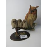 Country Artists 3 owlets & owl figurine