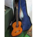 Yamaha C-40 acoustic guitar in hard case, good condition. Price guide £50-60.