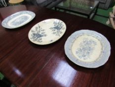 3 ironstone meat plates. Price guide £10-15.