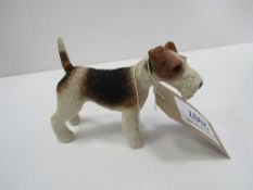 Mid 1960's Leonardo collection wire haired fox terrier figurine, 12cms x 17cms. Price guide £10-20.