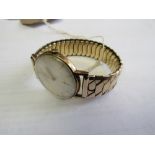 Certina rolled gold gentleman's wrist watch with gold coloured expanding strap, inscribed on