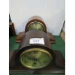 2 'Napoleon Hat' mantel clocks. Price guide £10-15