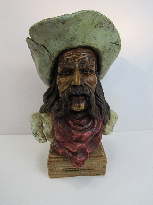 Large coloured bust of a cowboy thought to be Wild Bill Hickock, 39cms. Price £50-80.