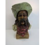 Large coloured bust of a cowboy thought to be Wild Bill Hickock, 39cms. Price £50-80.