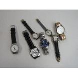 7 quartz wristwatches, men's & ladies', all going. Price guide £15-20.
