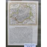 2 small framed pictures of Welsh scenes & a framed & glazed map of Montgomeryshire. Price guide £5-