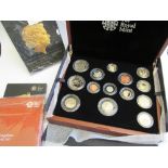 UK annual coin set in wallet, 2015; Fourth circulation portrait coin final edition, 2015 with